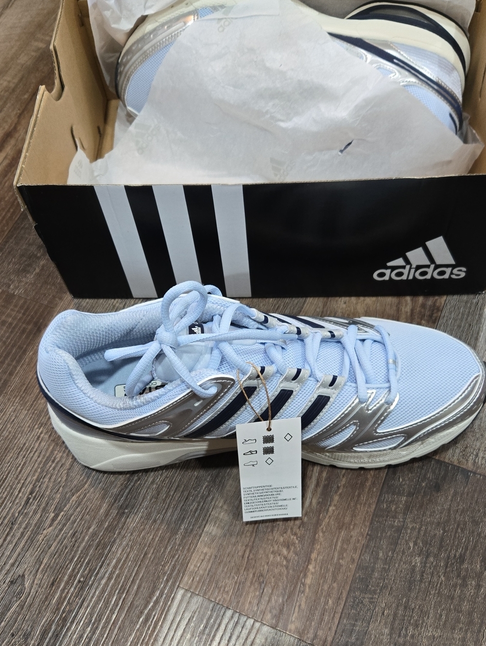 adidas Light Blue and Silver Runner Sneakers